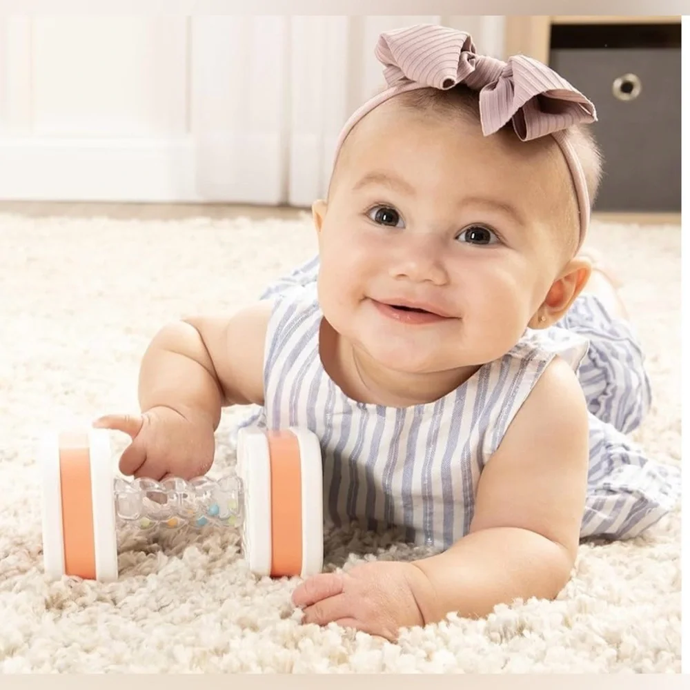 Twist & Shake Dumbbell Toy - Orange and White